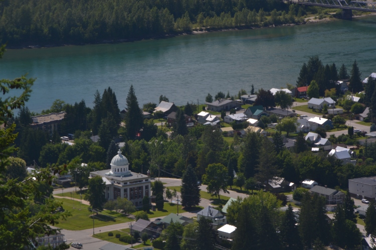 aerial view of town